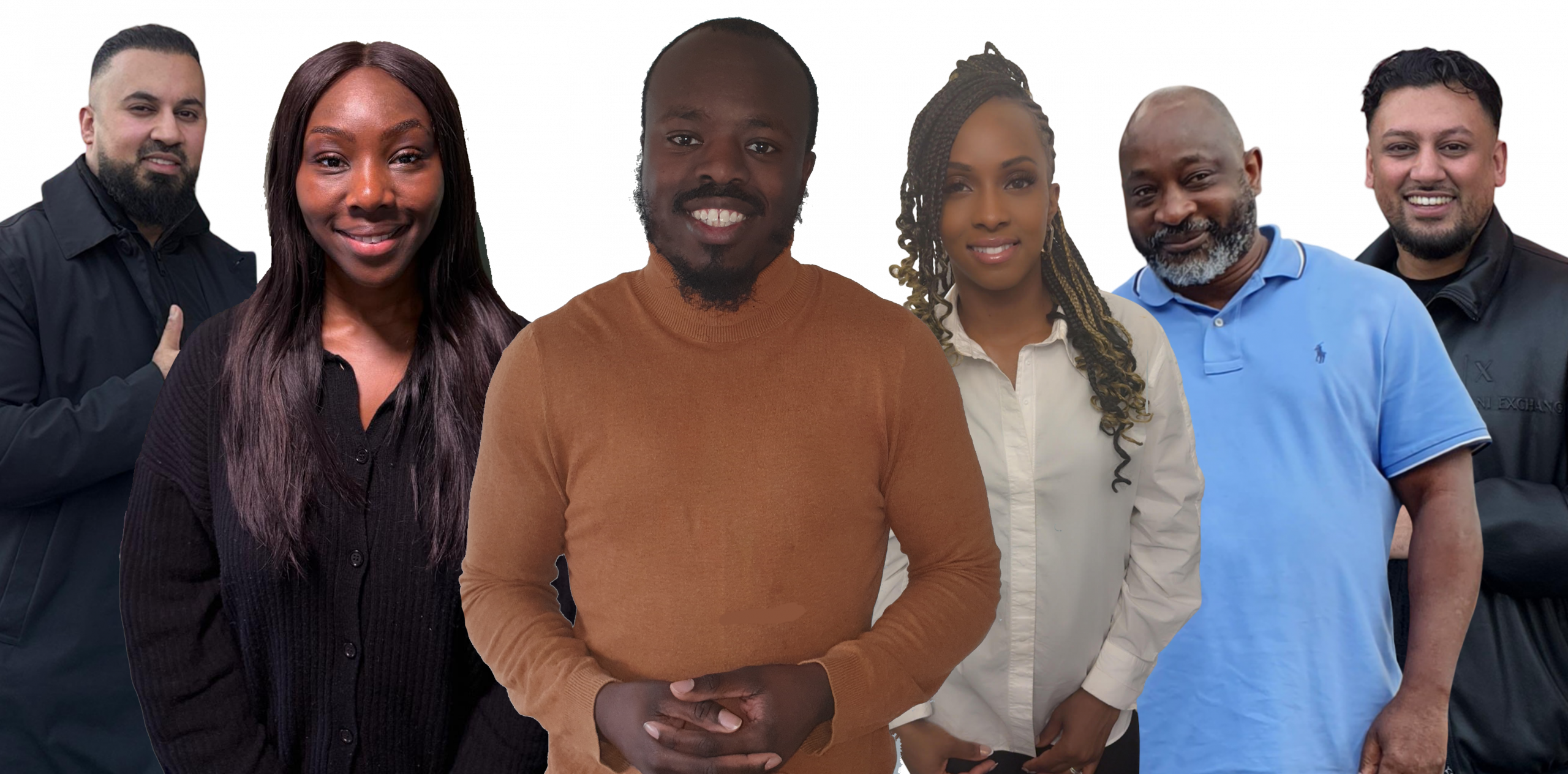 Curtly Ania with nursery founders he has helped