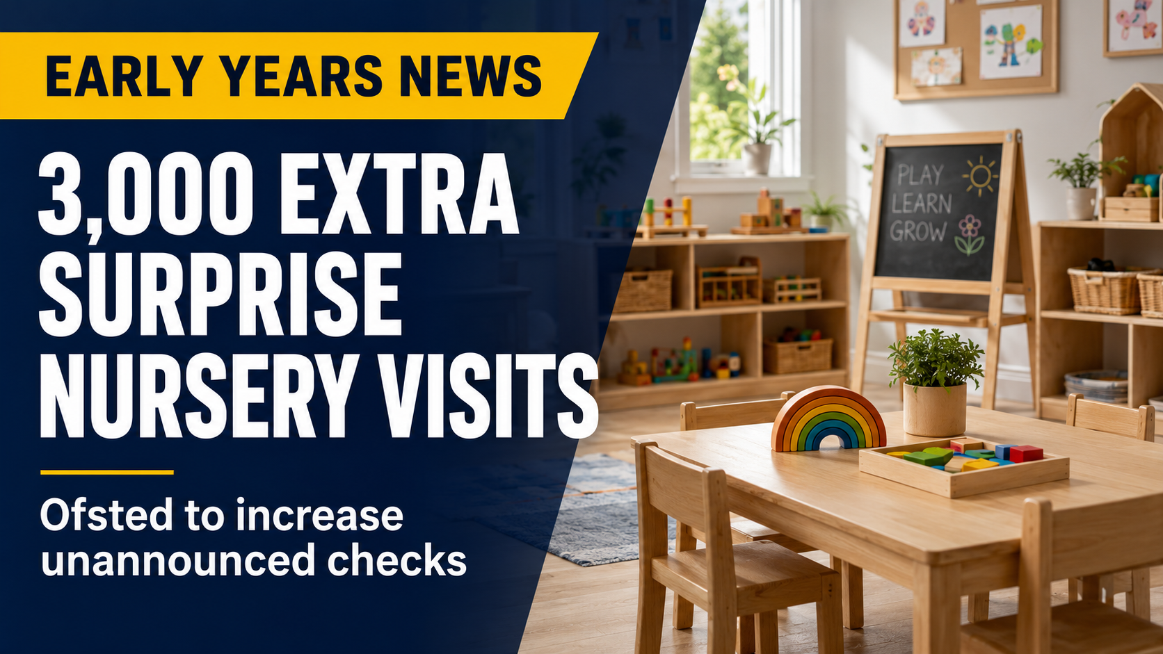 3,000 extra surprise Ofsted nursery visits early years news image