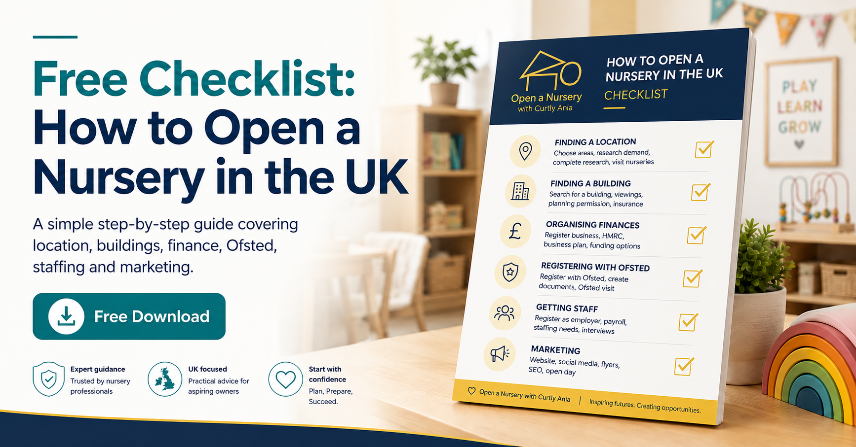 Free checklist for opening a nursery in the UK