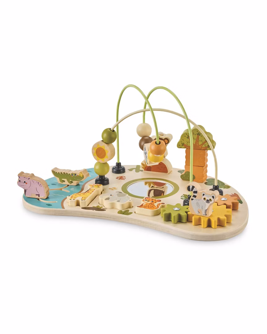 Aldi wooden play cubes and activity board range